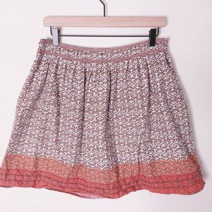 Sophie Max Pleated Boho Cotton Patterned Skirt Large